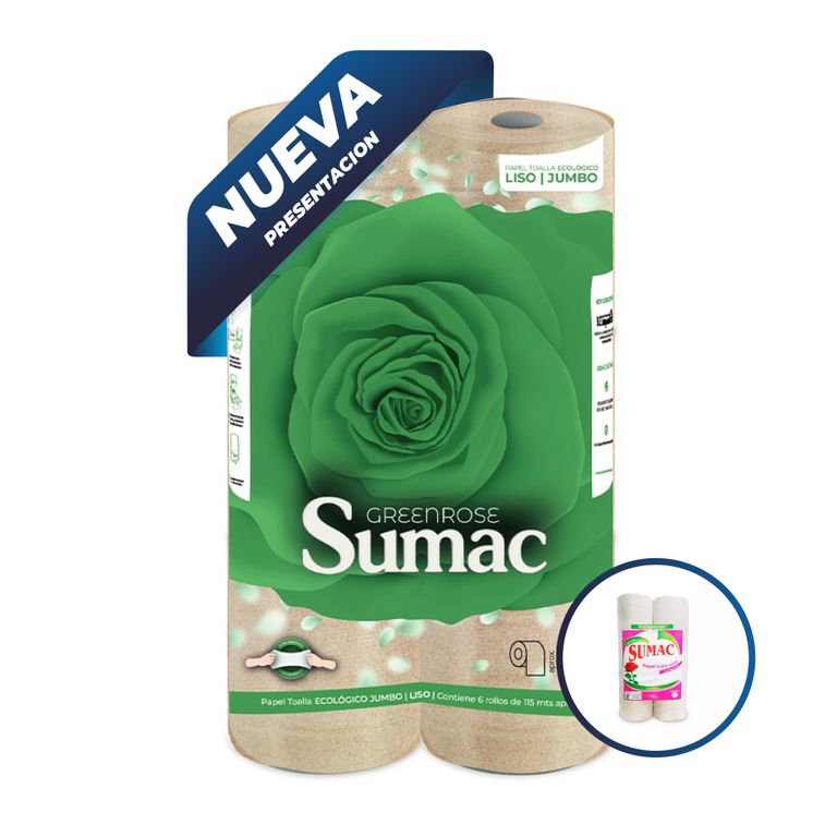 Papel Toalla Jumbo Greenrose Sumac - Pack de 6 Rollos