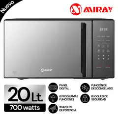MIRAY - Horno Microondas Miray HMM-205N 20 L