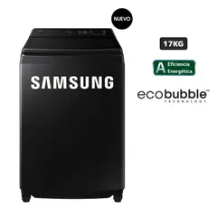 SAMSUNG - LAVADORA AI WASH ECOBUBBLE 17kg NEGRA WA80F17S8BPE