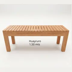 START FG - Banca de Madera Huayruro 150cm Color Caramelo Jardín