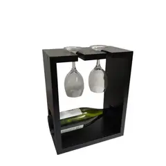 GENERICO - Porta botella y copas en melamina wengue