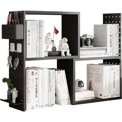 ANYHOGAR - Negro Organizador De Escritorio Multifuncional Estanteria Repisa-