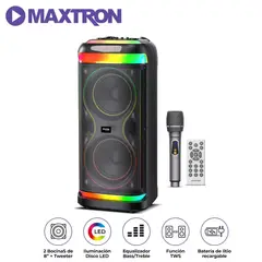 MAXTRON - Altavoz Hypnotic MX 808 USB BT TWS LED RGB Micrófono