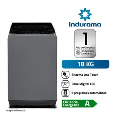 INDURAMA - LAVADORA 18KG LRI-18DGR GRIS OSCURO