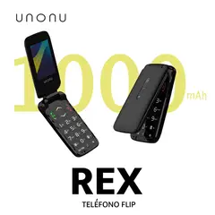 UNONU - CELULAR REX TELÉFONO FLIP 4G COLOR NEGRO