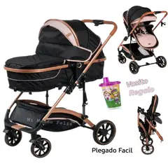 EBABY - Coche para Bebe Moises Multiposicion Plegado Facil Rosado