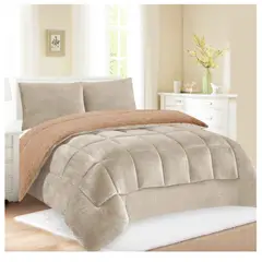 GENERICO - EDREDÓN PIEL DE DURAZNO CON CARNERO KING