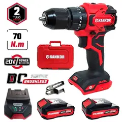 RANKOR - Taladro Percutor Atornillador 70Nm RANKOR 20V 2Bat x 2AH Brushless