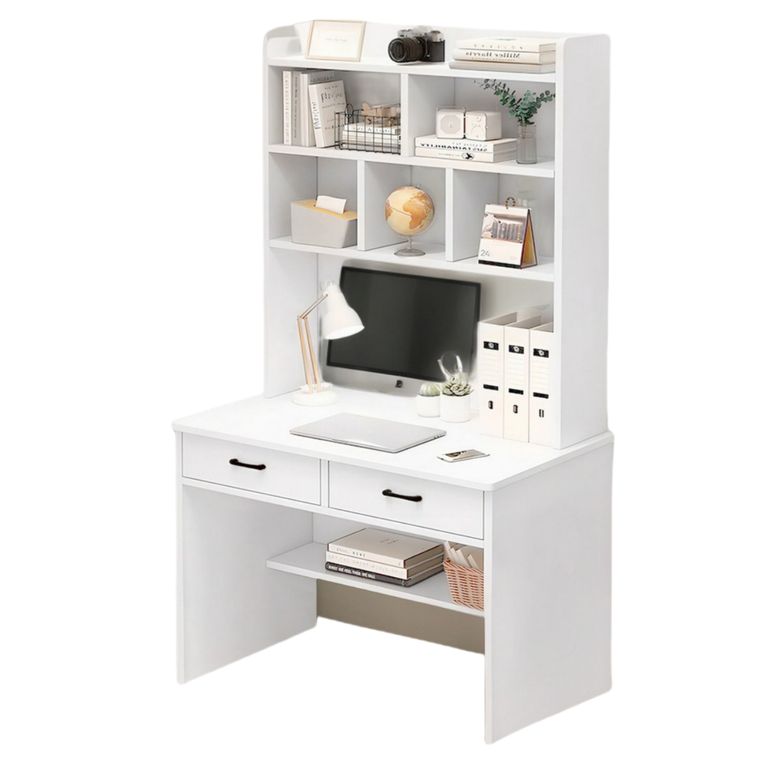 Escritorio Con Estanteria Biblioteca 80180 Cm Cajón Oficina