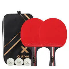 EASY FIT - Set 2 Paleta De Ping Pong Profesional 3 Star Con Estuche