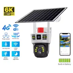 GENERICO - Combo Cámara De Seguridad + Panel Solar 4g Para Campo Blanco