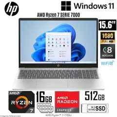 HP - Laptop 15-FC0012LA AMD Ryzen 7-7730U 16GB RAM 512GB SSD 15.6" FHD PLATEADO NATURAL
