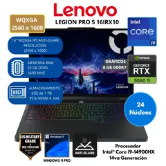 LENOVO - Laptop Lenovo LEGION  Intel Core i9 (PRO5 16IRX10) RAM 32 GB SSD 1 TB 16" WQXGA IPS Windows 11