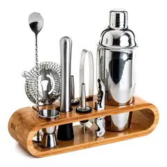 EVERSO - Juego Coctelera Set Utensilios Bar Acero Inoxidable 10 Pzs