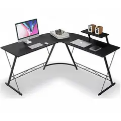 ANYHOGAR - Escritorio Esquinero Gamer Forma De L Multiuso Color Negro