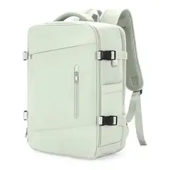 GENERICO - Mochila Viajera Cabinera Compartimiento Laptop Puerto USB Verde Agua