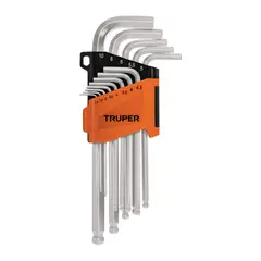 Truper - Juego 13 Llaves Allen Largas Milimétricas Hexagonal Punta Bola TRUPER