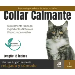 GENERICO - Collar Calmante de Feromonas para Gatos Negro - Reduce Estrés