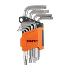 TRUPER - Juego 9 Llaves Torx en L con Organizador 15554
