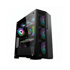 TEROS - Cabina Gamer Teros Te1175N, Mid Tower Negra, Con Conexión Usb 3.0 Y 2.0, Soporte De Audio.