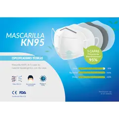 GENERICO - MASCARILLA KN95 CERTIFICADA - 10 UNIDADES