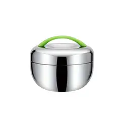 GENERICO - Taper Termo Circular de 1L en Color Verde y Plateado
