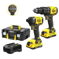 STANLEY - KIT 20V ATORNILLADOR IMPACTO + TALADRO PERCUTOR - STANLEY SBDI465D2T