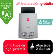 RHEEM - TERMA A GAS 8L GAS NATURAL GN - TIRO NATURAL SIN DUCTO
