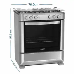 MABE - Cocina a Gas Mabe 30" 5 Hornillas CMP7628FX0 Inox