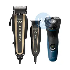 WAHL - Combo Cortadora 08180-118 con Trimmer y Afeitadora Philips