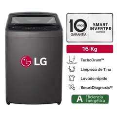 LG - Lavadora 16 Kg TurboDrum Carga Superior Negro Claro LG WT16BVTB