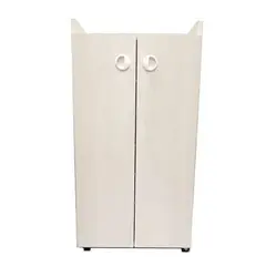 START FG - Zapatera rodante blanca de melamina con puertas  Viene ARMADO