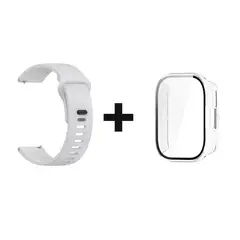 GENERICO - CORREA DE SILICON GRIS +BUMPER TRANSPARENTE PARA XIAOMI REDMI WATCH 5 LITE