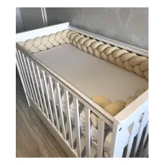 GENERICO - Trenza protector de cuna de algodon 4 metros