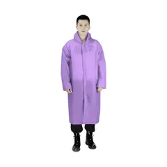 GENERICO - Poncho Impermeable Grueso de Mangas Rectas - Capucha y Botones Morado
