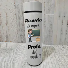 M MATIX SHOP - Matix - Regalos Personalizados Dia del Maestro - Termo Digital Blanco