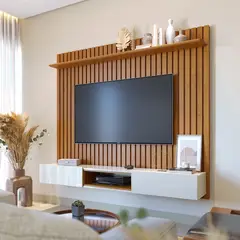 PAZART MUEBLES - CENTRO DE ENTRETENIMIENTO DE TV PANEL LOFT NATURE & OFF WHITE 65