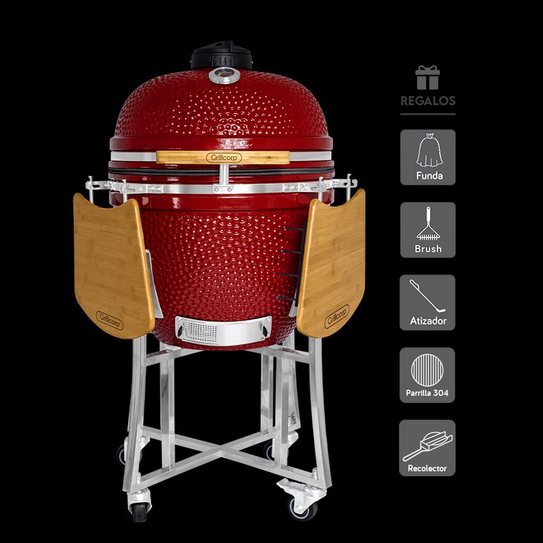 Kamado Granada 23 Rojo + 4 accesorios