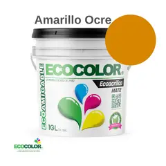 GENERICO - PINTURA ECOCOLOR ECOACRILICO MATE AMARILLO OCRE 1GL