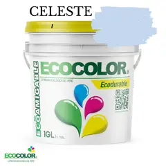 ECOCOLOR - PINTURA ECOLOGICA ECODURABLE CELESTE 1GL