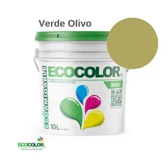 ECOCOLOR - PINTURA MATE VERDE OLIVO 1GL