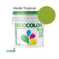 ECOCOLOR - PINTURA MATE VERDE TROPICAL 1GL