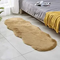 GENERICO - Alfombra ovalada felpa 1,50 x 50 cm color BEIGE