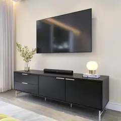 PAZART MUEBLES - MESA DE TV YVES NEGRO CHAMPAGNE 75