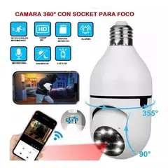 GENERICO - Foco Cámara Espía 360° Visión Total Seguridad Inteligente Instalación Simplificada