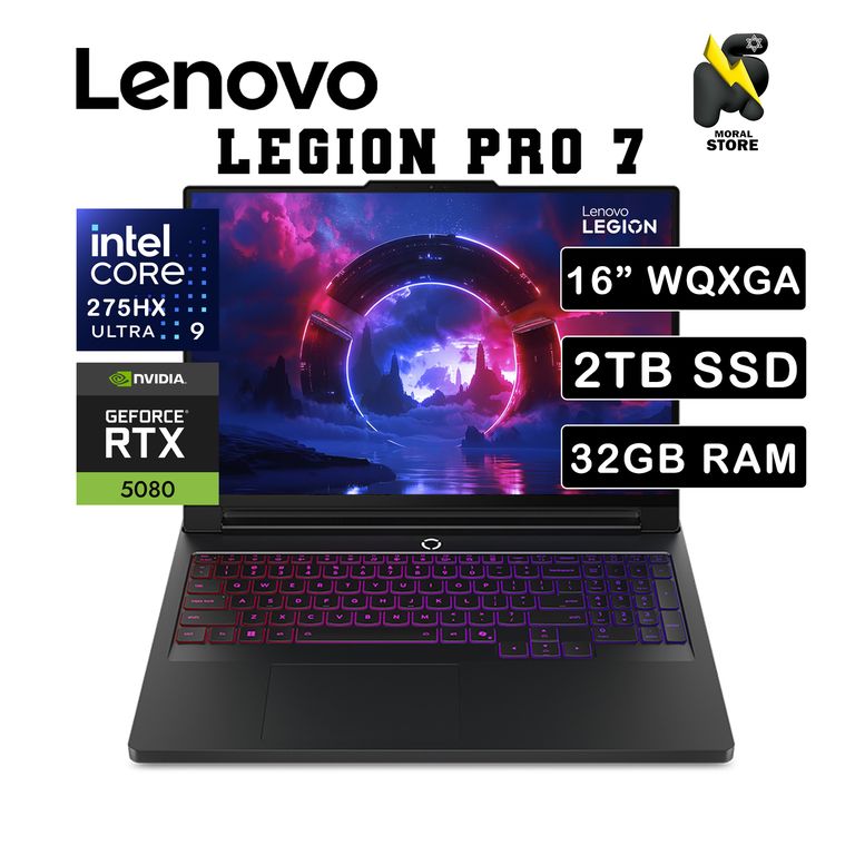 LAPTOP LENOVO LEGION PRO 7 / INTEL CORE U9-275HX / 32GB / 2 TB SSD / RTX 5080 / 16" WQXGA OLED