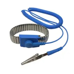 GENERICO - Pulsera Antiestática Metálica con Cable Espiral 2.5 m