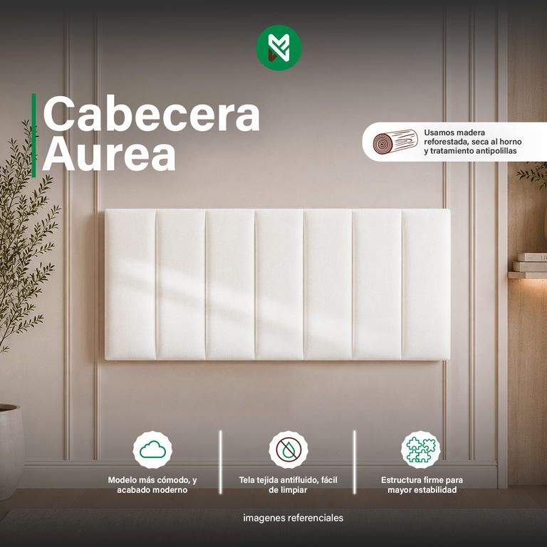 Cabecera Aurea de 1.5 Plz- Color Beige