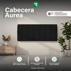MUEBLES MACRUMO - Cabecera Aurea de 2 Plz- Color Negro