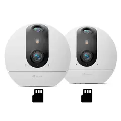 Ezviz - EZVIZ C60P Dual 2K 2-PACK 256GB Camara de Seguridad WIFI 3MP